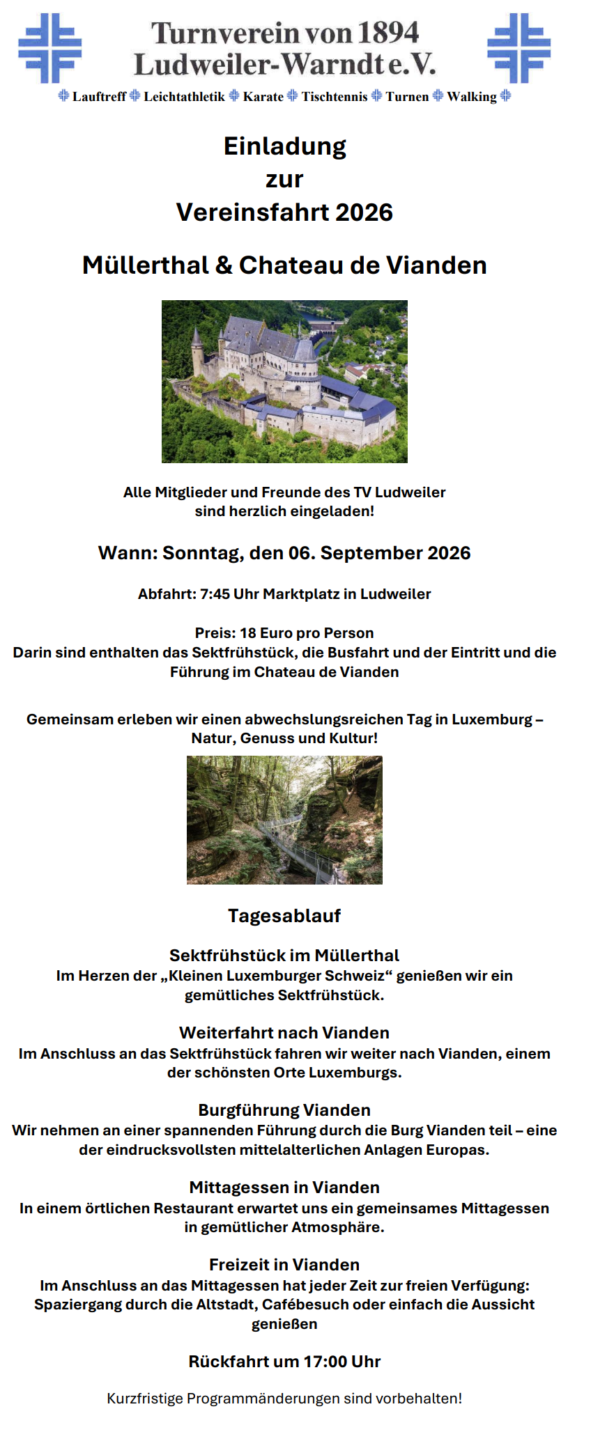 Vereinsfahrt 2026